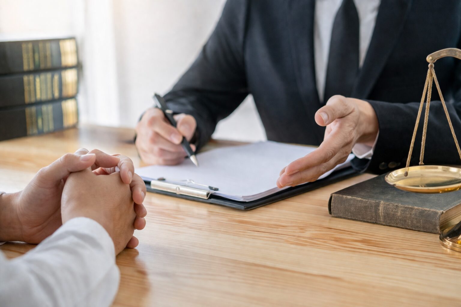 弁護士に相談している人の様子