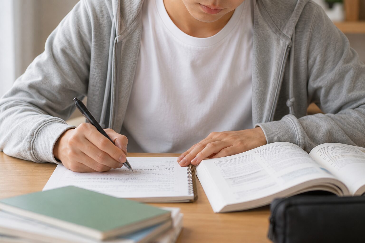 勉強をする学生