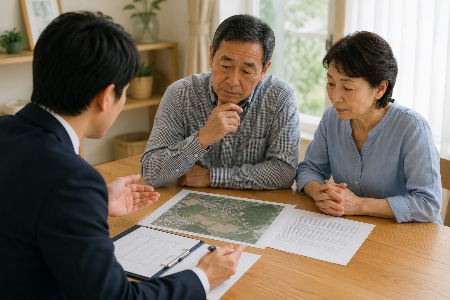農地の相続について話し合いをしている様子