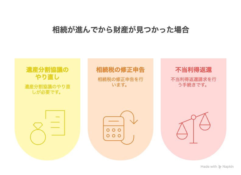 相続が進んでから財産が見つかった場合