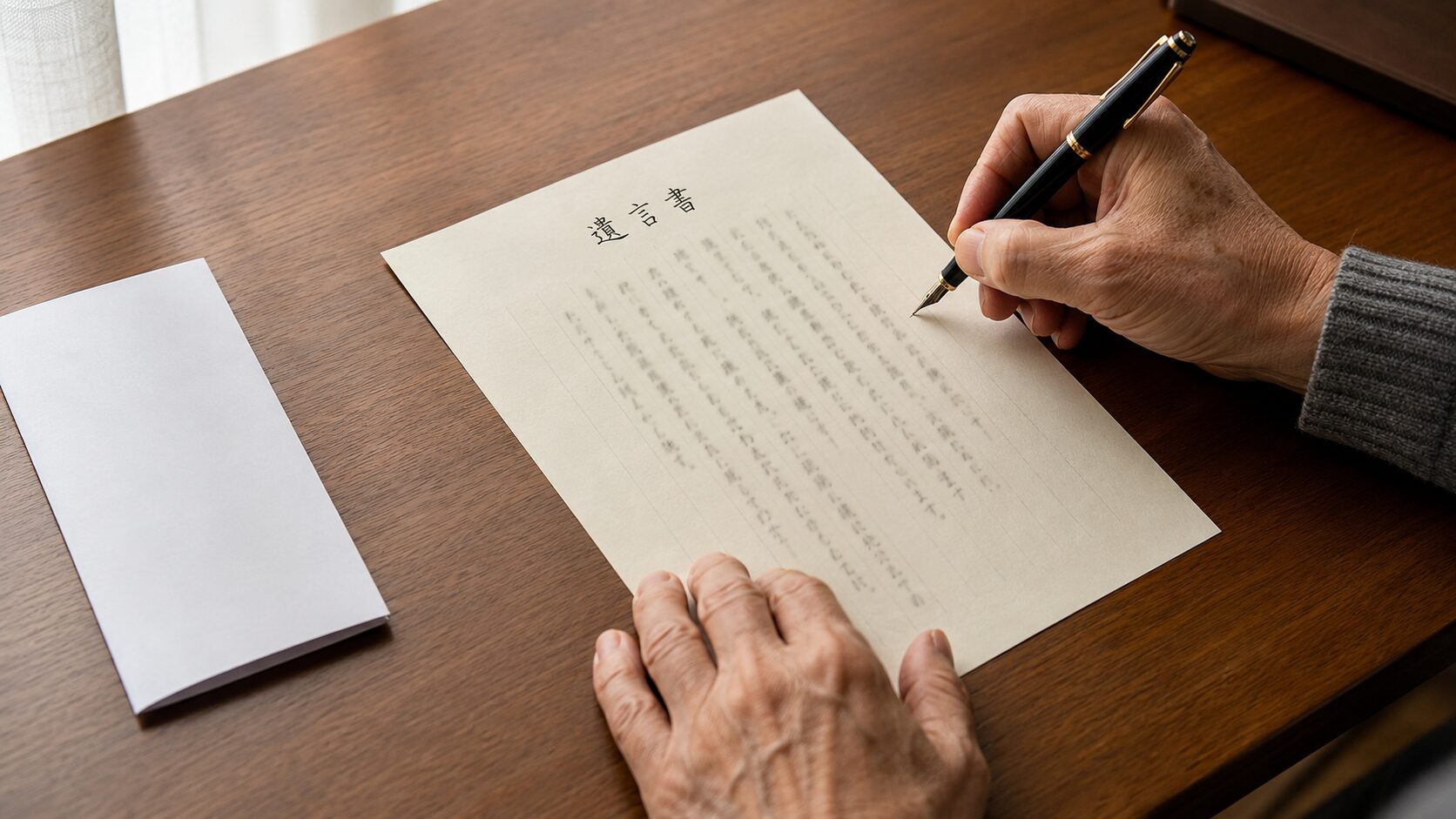 遺言書を書いている様子