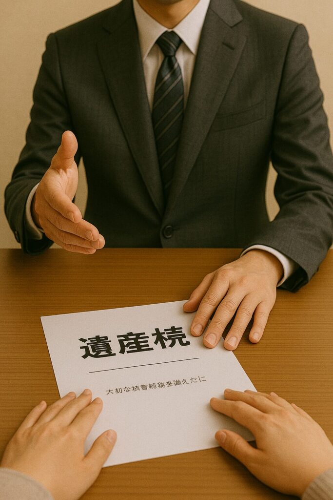 遺産相続の話をしている様子