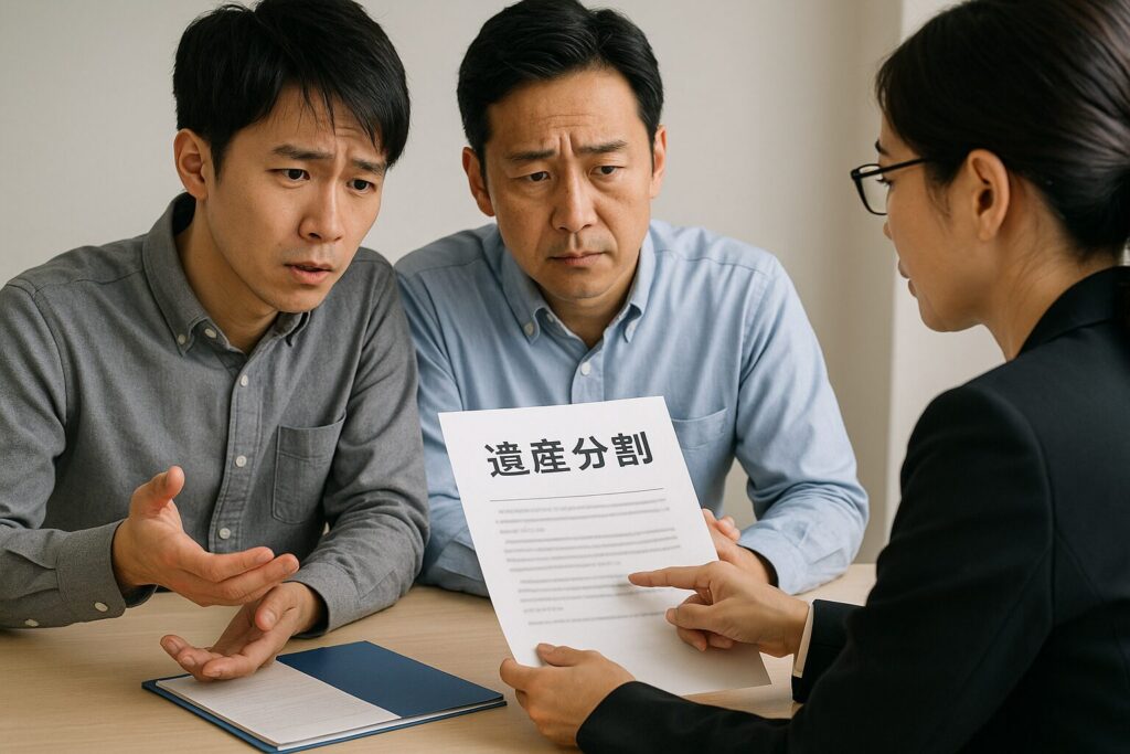 兄弟間で話し合っている様子