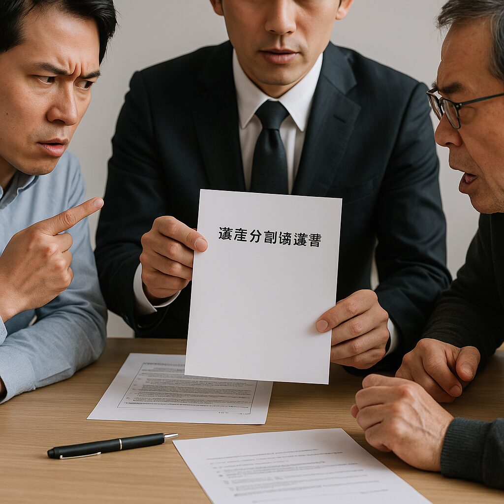 兄弟で弁護士に相談している様子