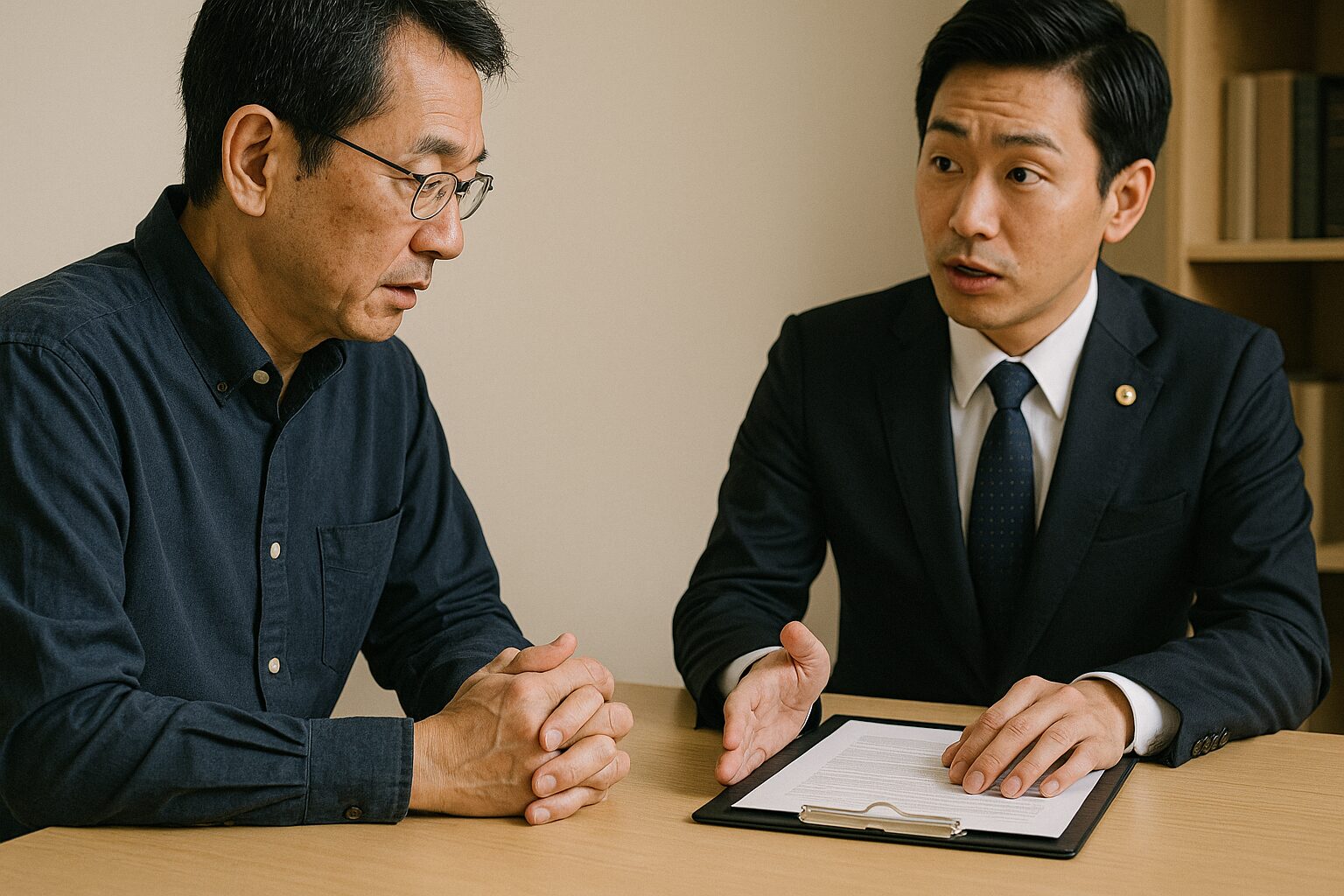 弁護士に相談している様子