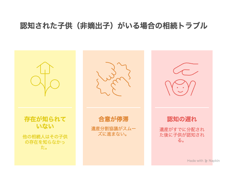 認知された子供（非嫡出子）がいる場合の相続トラブル