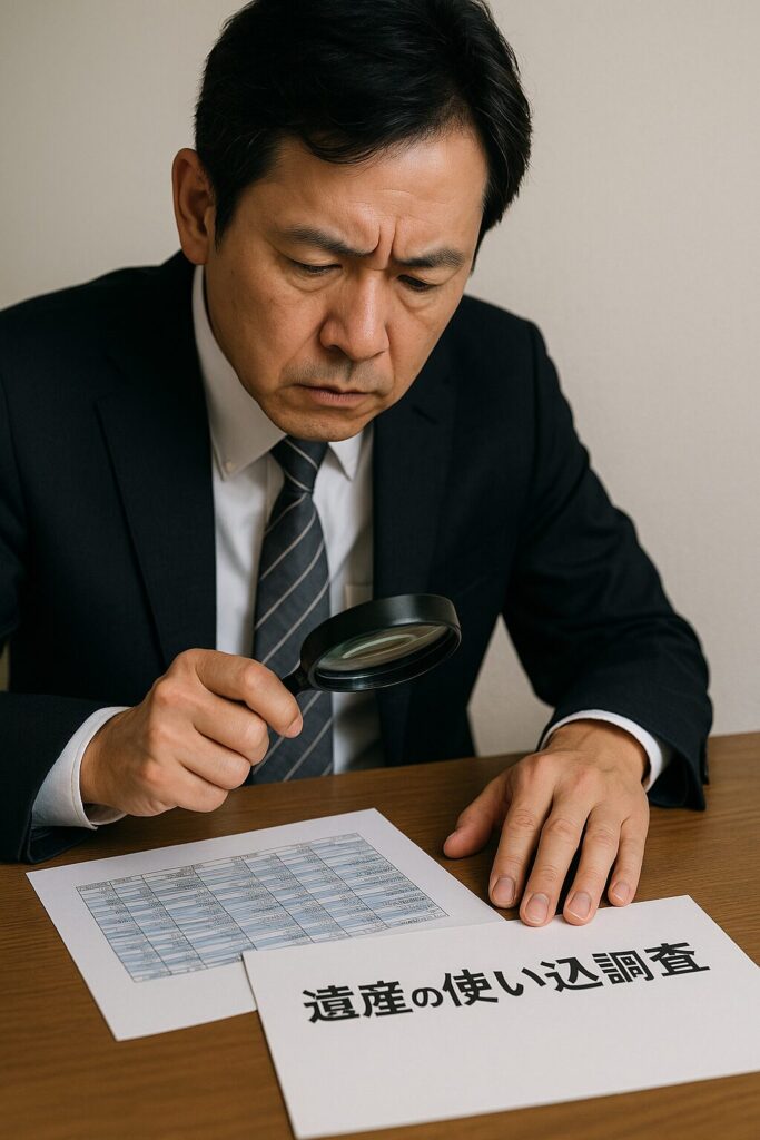 遺産の使い込み調査の様子