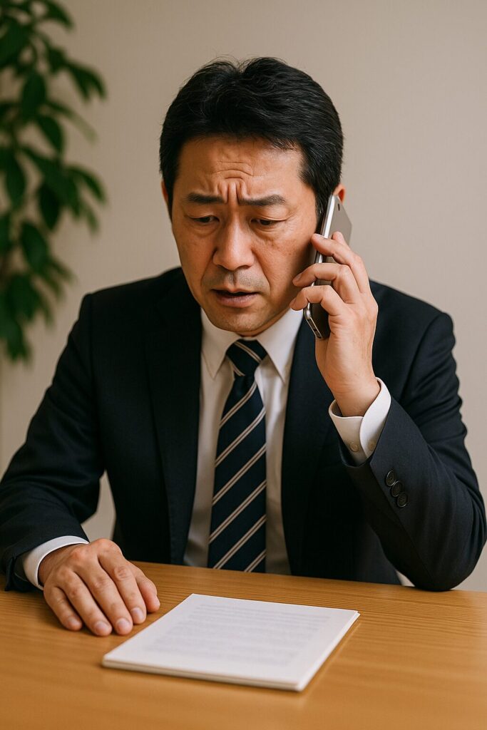 電話をかけている男性の写真