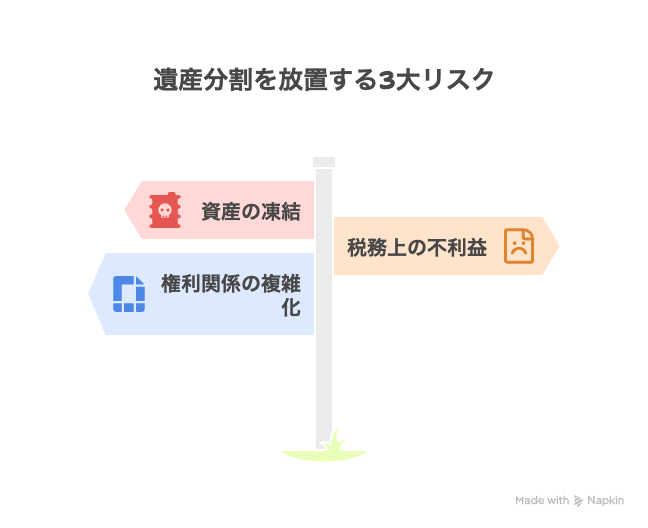 遺産分割を放置する3大リスク