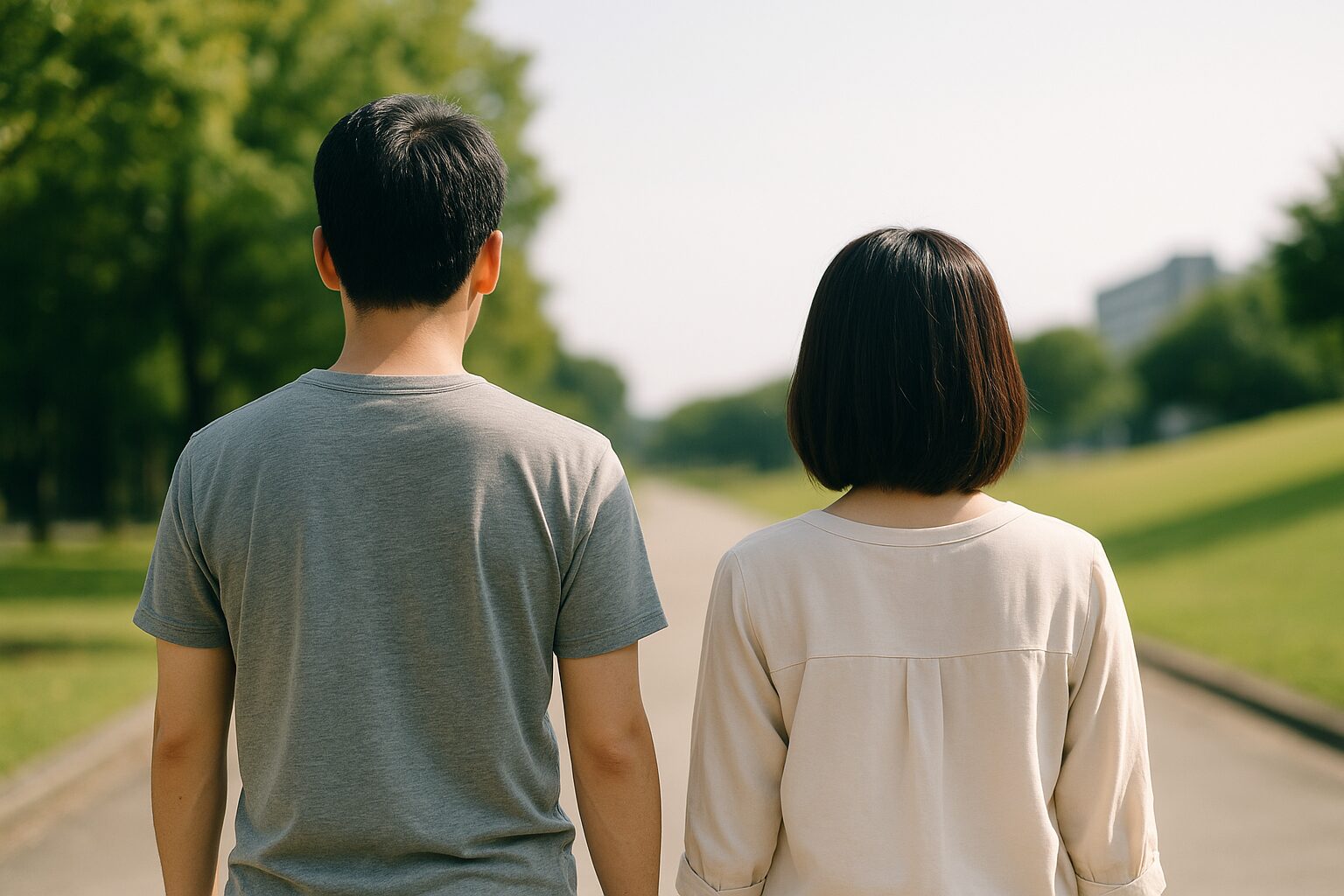 夫婦の後ろ姿