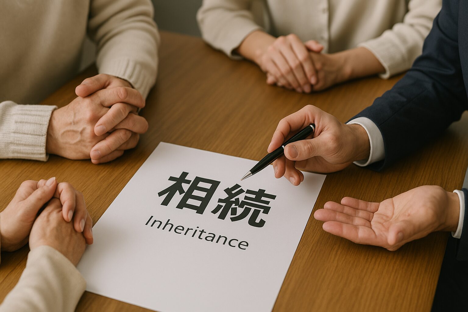 相続の話し合いをしている様子