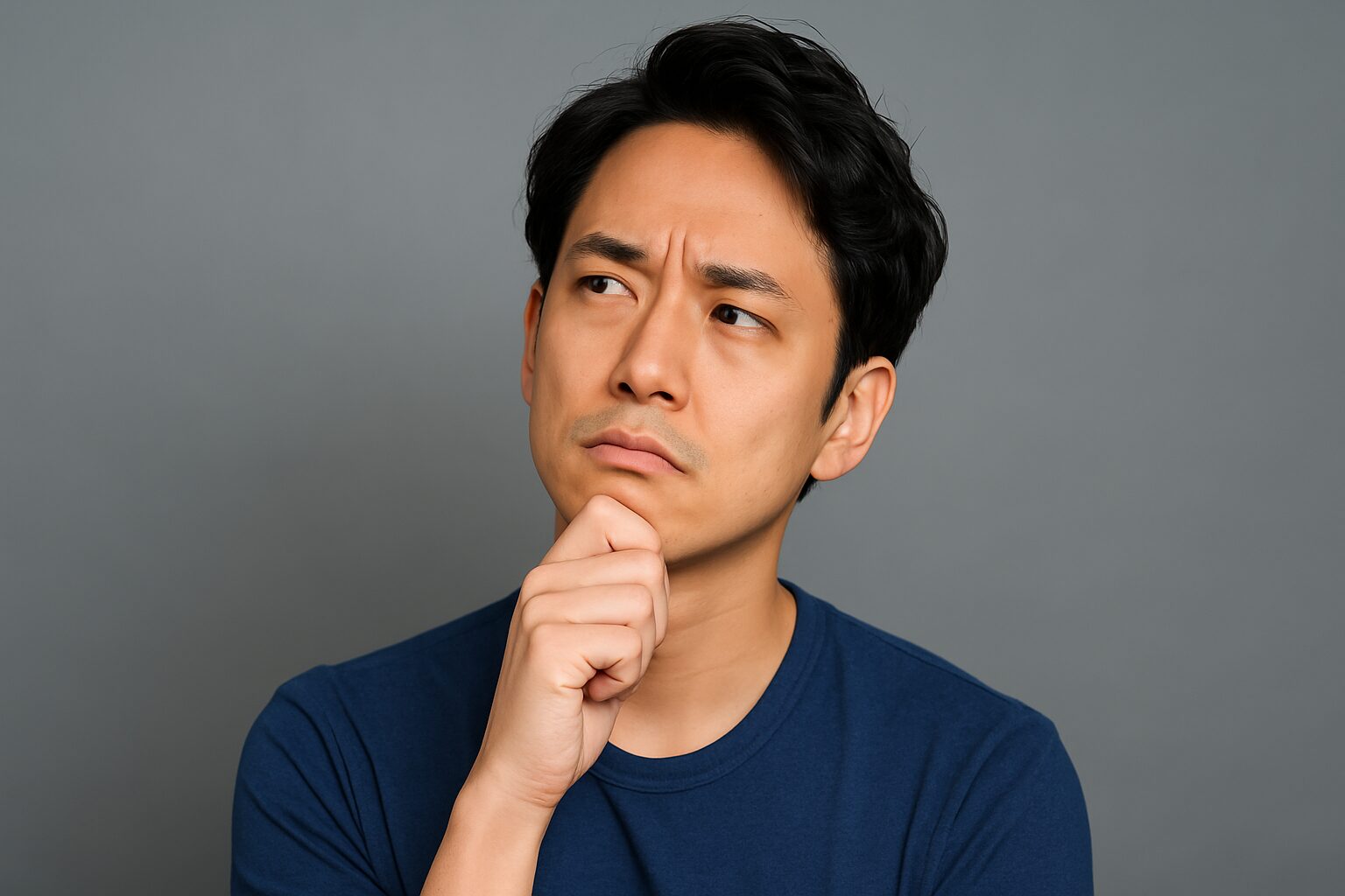 悩んでいる男性