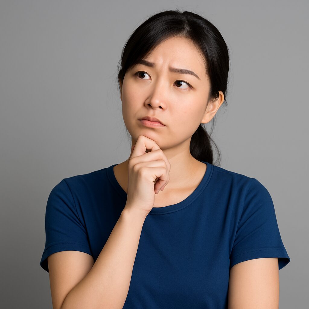 考え事をしている女性