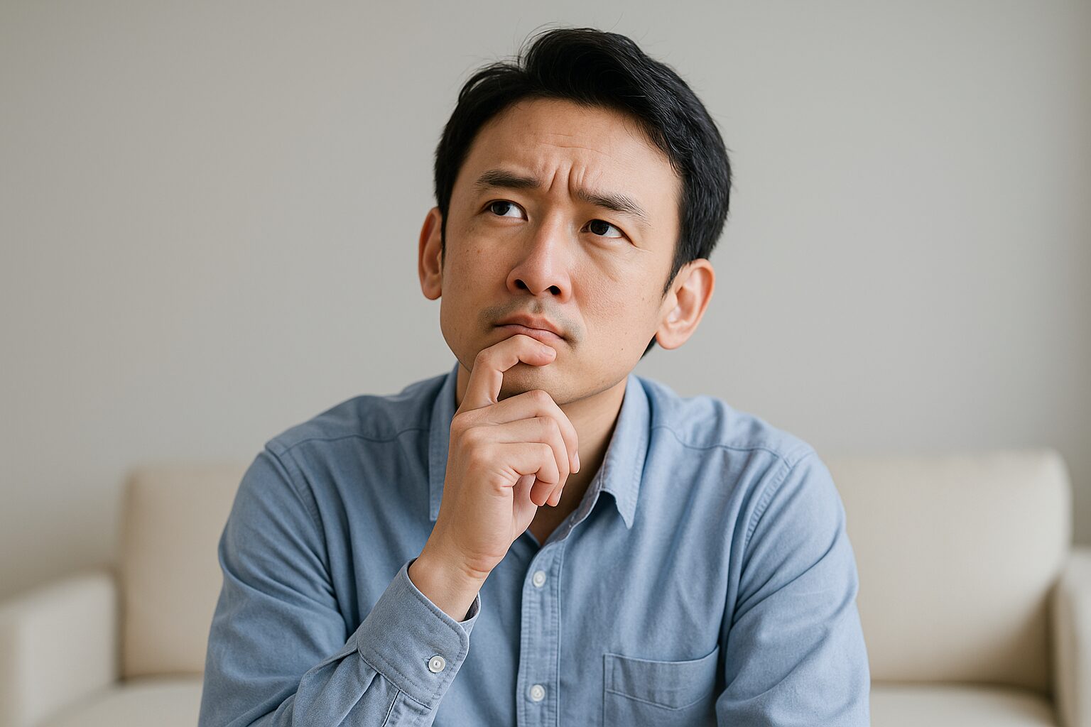 悩んでる男性