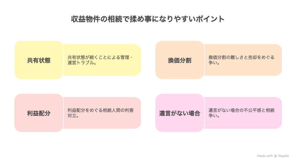 収益物件の相続で揉め事になりやすいポイント
