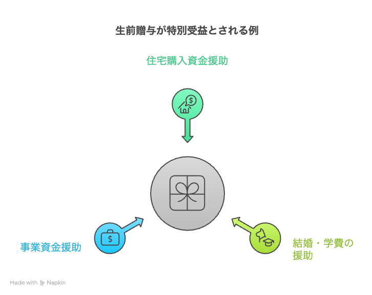 生前贈与が特別受益とされる例