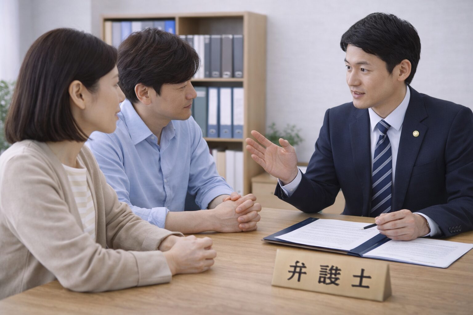 弁護士に相談している様子