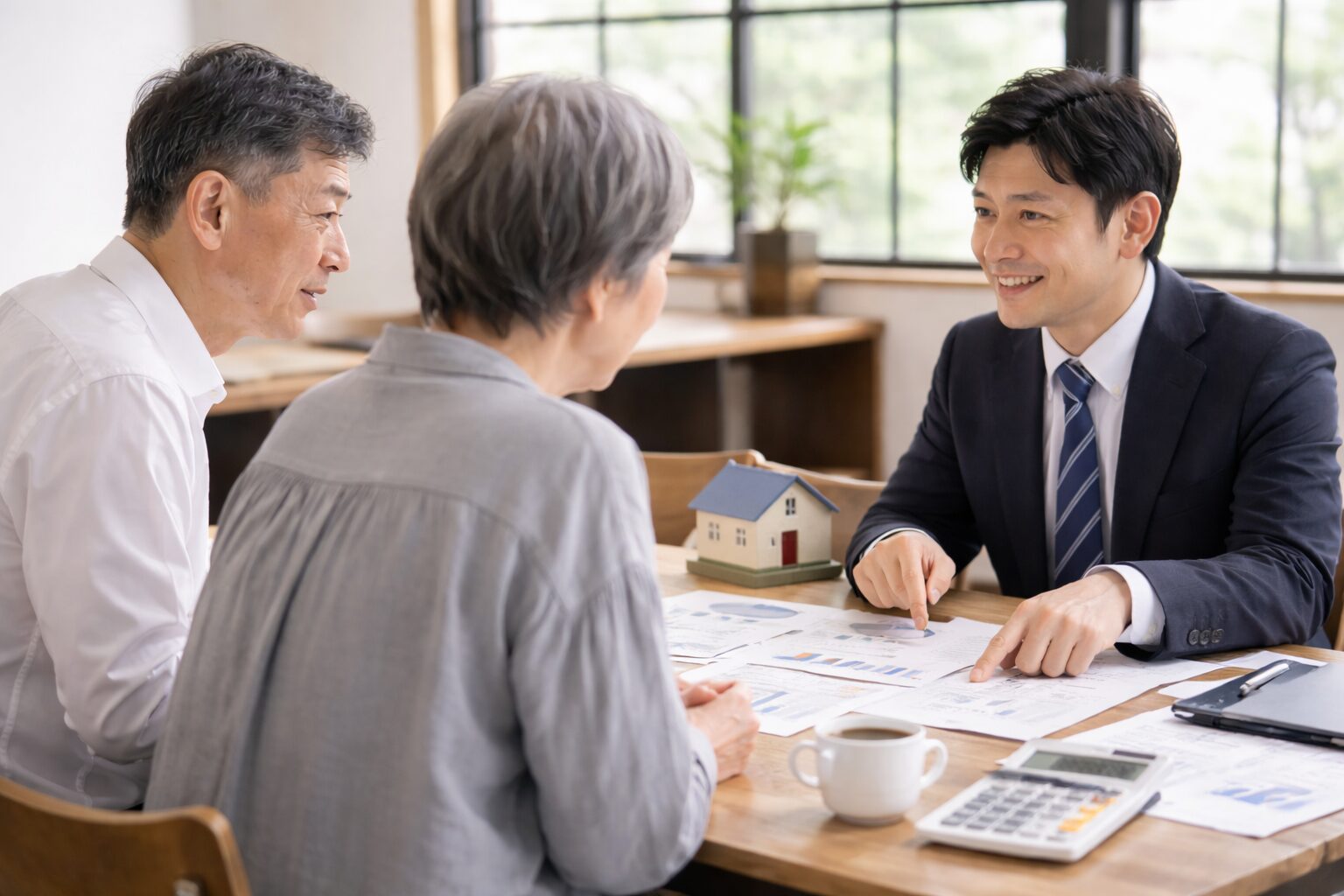 不動産相続について話し合いをしている様子