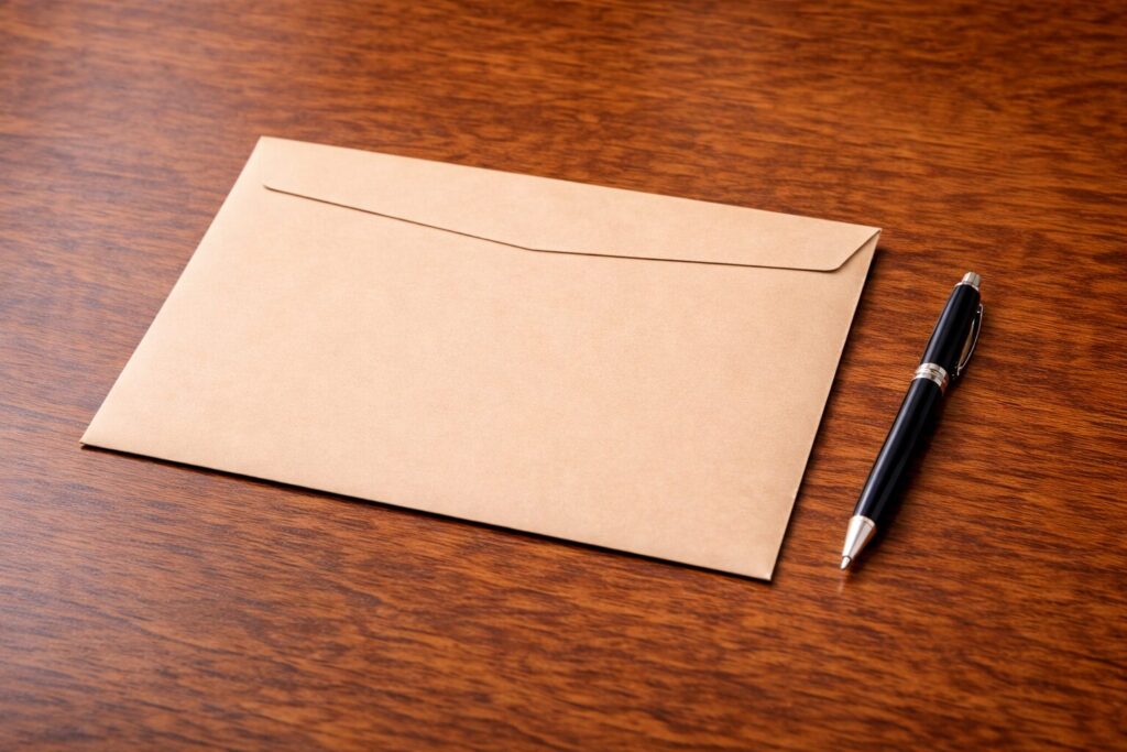 封筒とペン