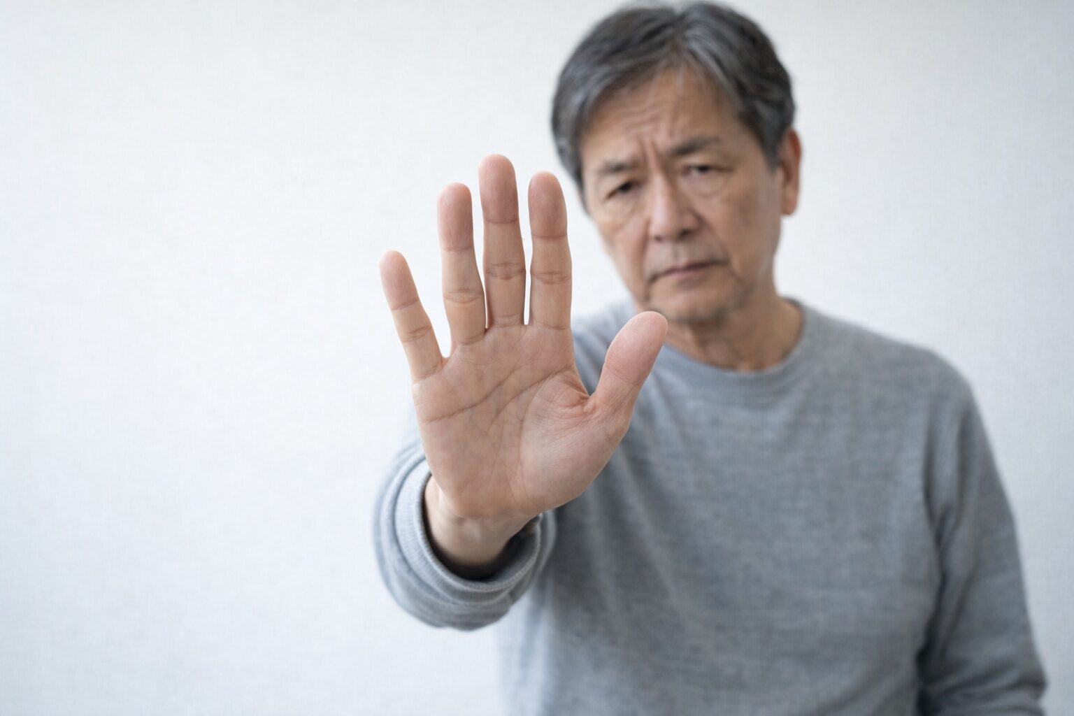 拒否を表現している様子