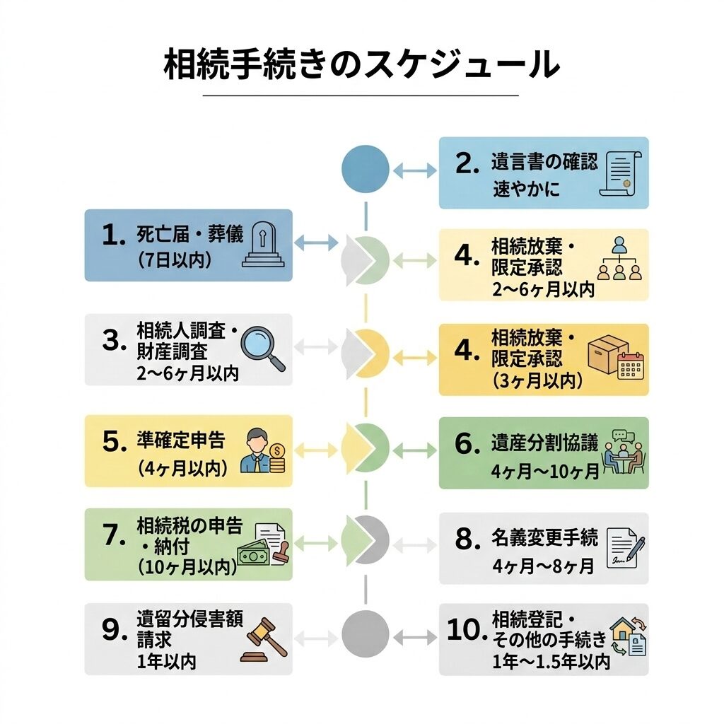 相続手続きのスケジュール