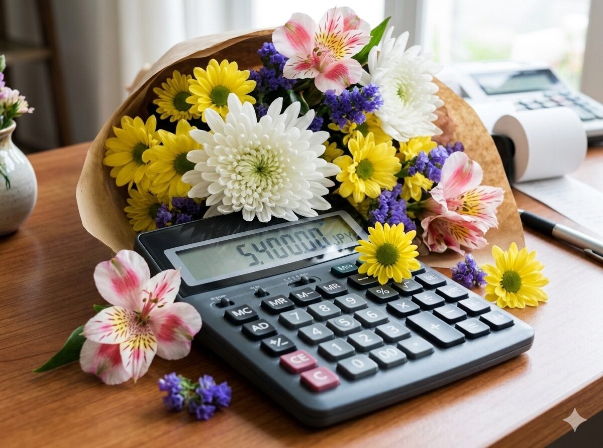 仏花と電卓