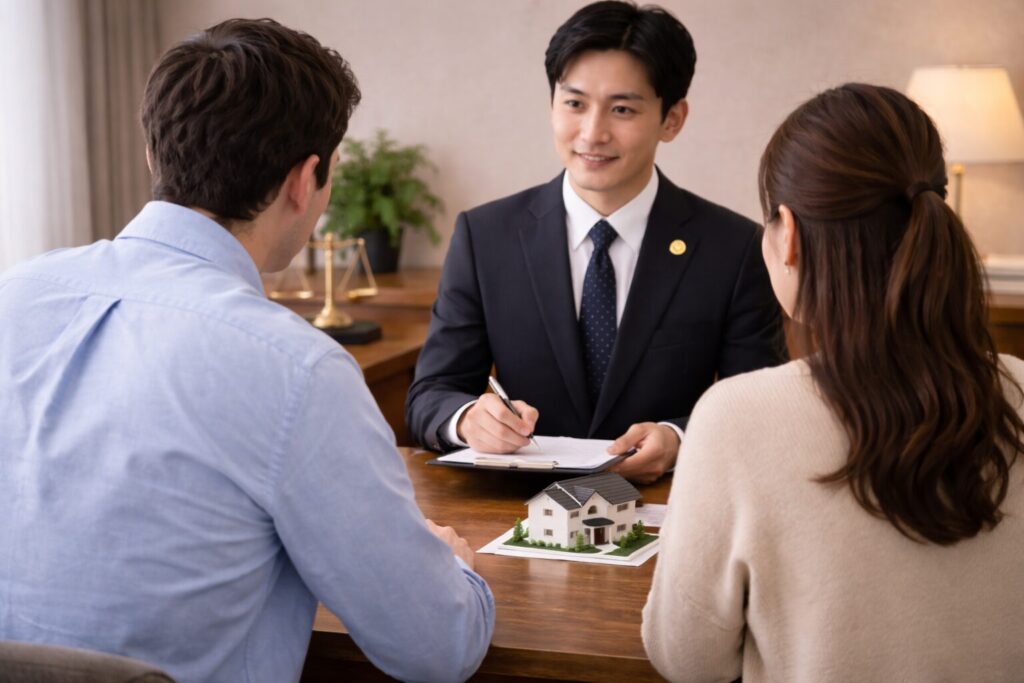 弁護士に相談している様子