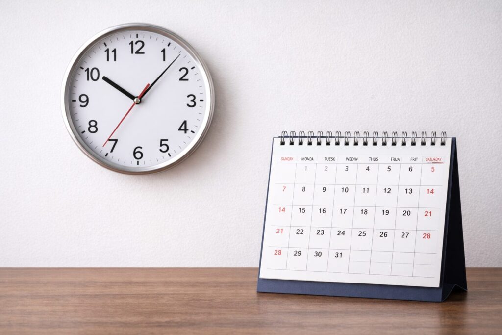 カレンダーと時計