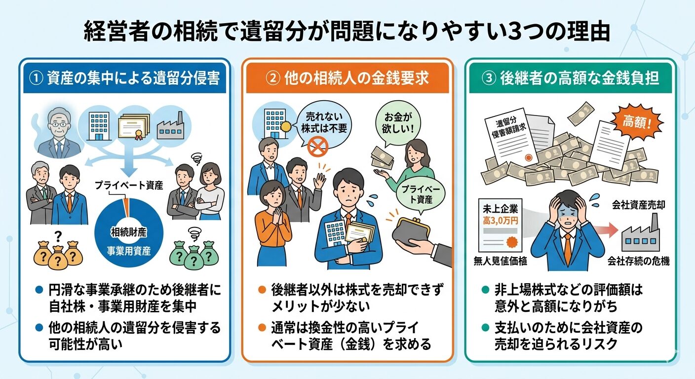 経営者の相続で遺留分が問題になりやすい理由