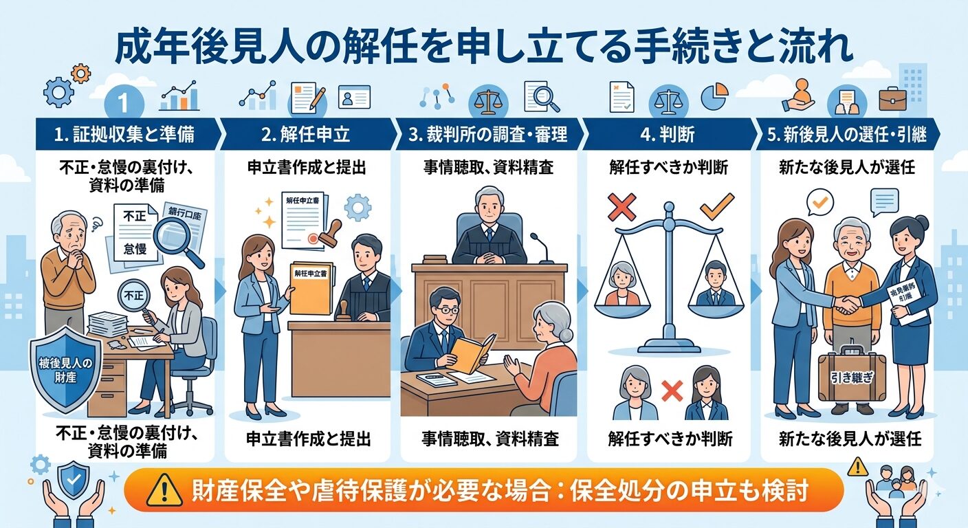 成年後見人の解任を申し立てる手続きと流れ