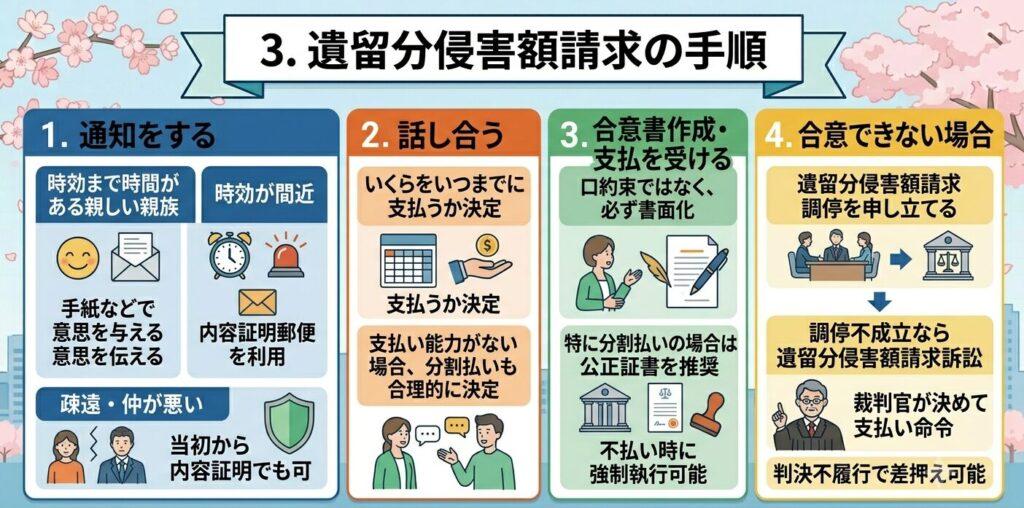 遺留分侵害額請求の手順