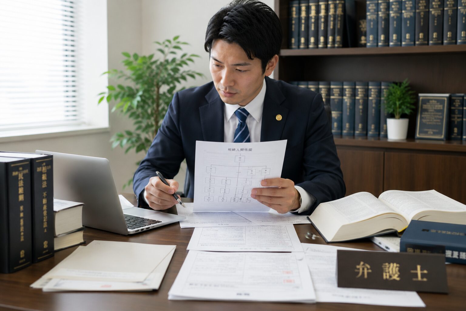 相続人調査をしている様子