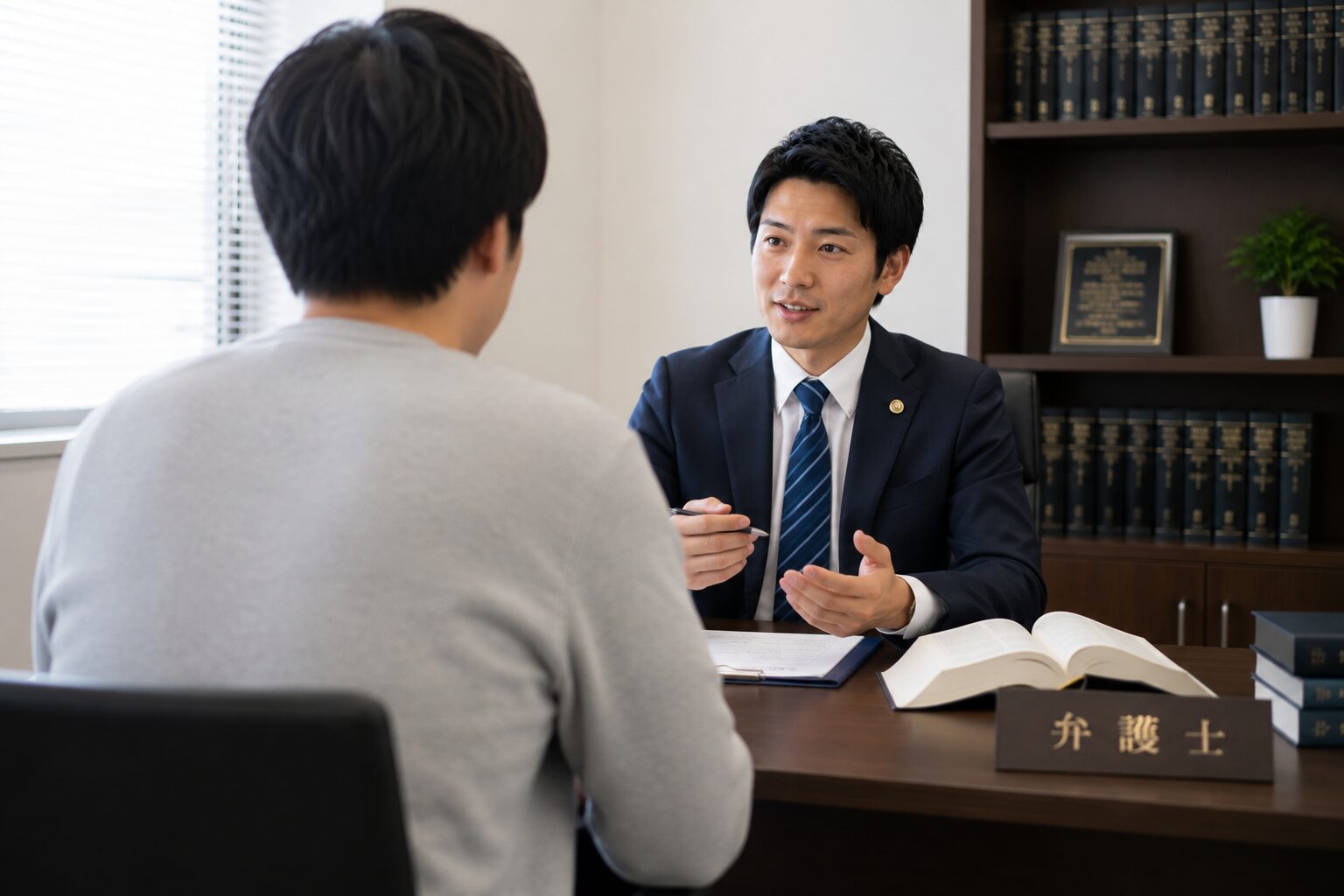 弁護士に相談している様子