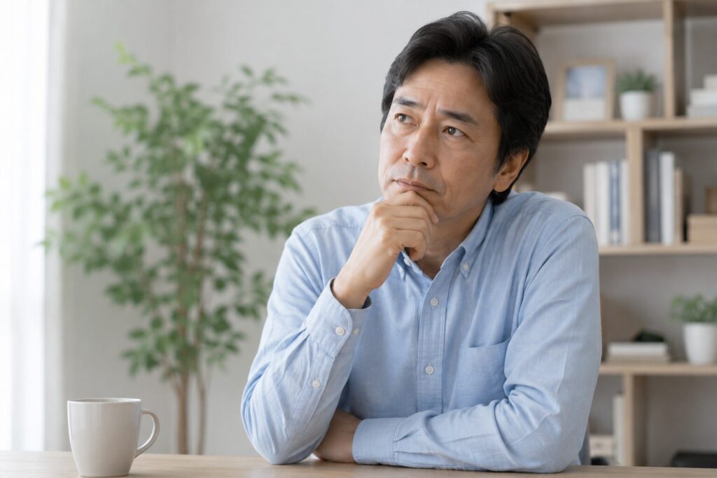 考え事をしている女性