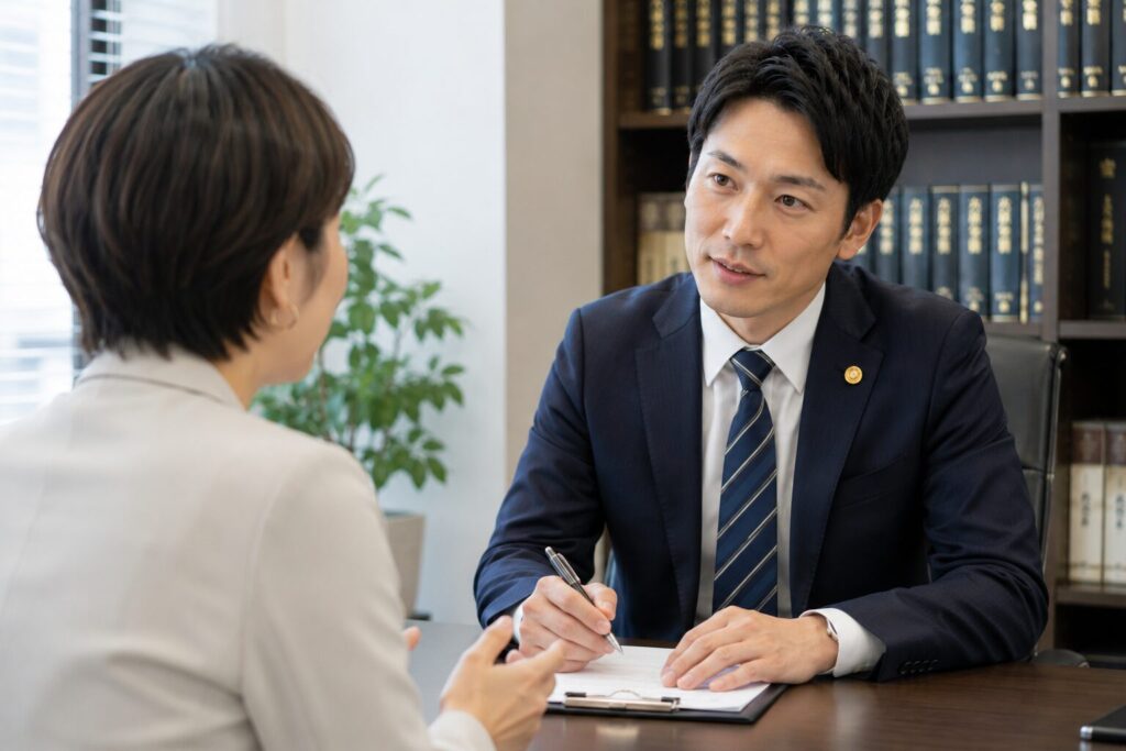 弁護士に相談している様子