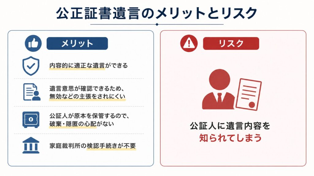 公正証書遺言のメリットとリスク