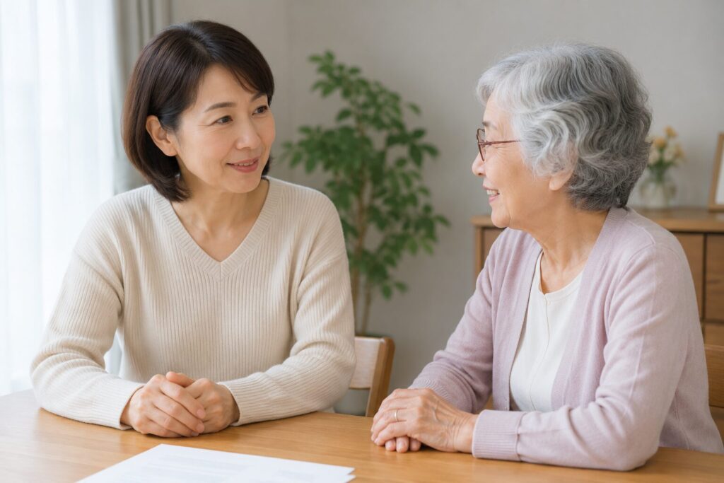 女性が話をしている様子