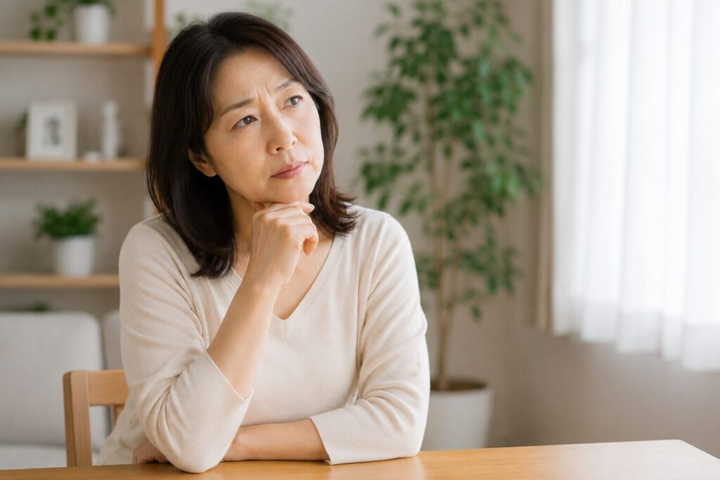 考えごとをしている女性