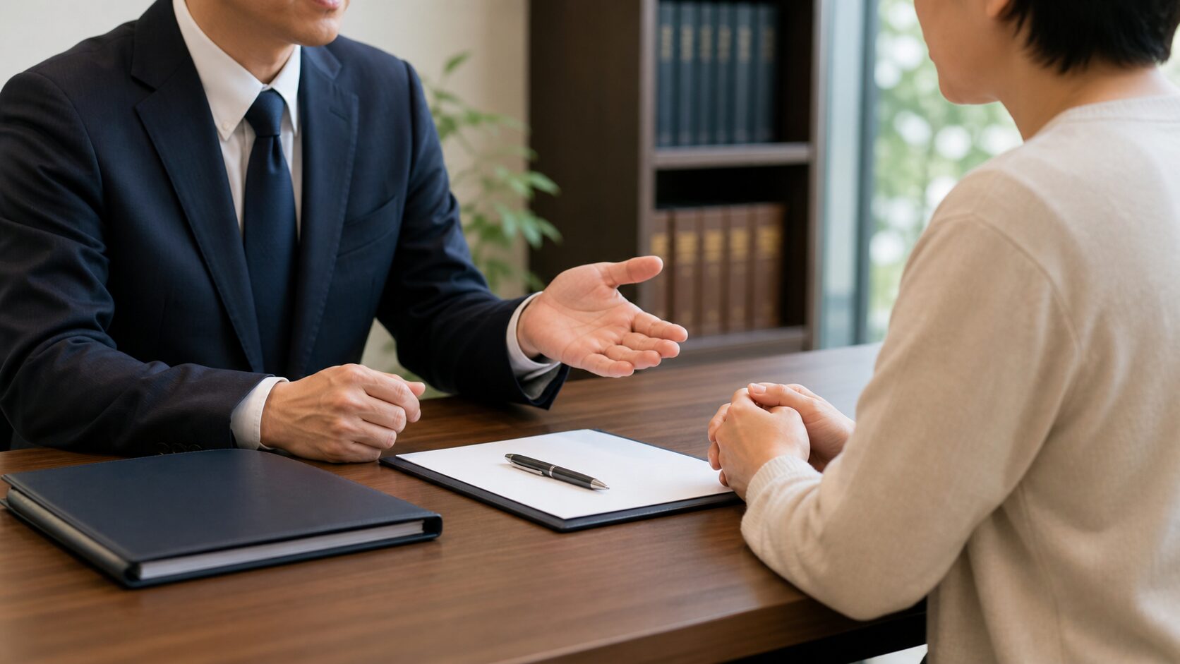 弁護士に相談している様子